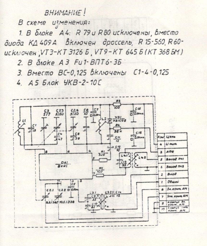 Схема укв 2 01е номиналы катушек