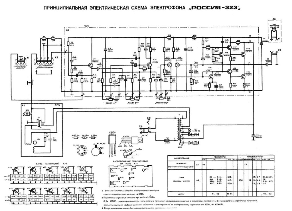 Россия-323 схема электрическая принципиальная